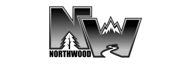 Northwood logo featuring interlocking NW letters with mountain, pine tree, and river graphics.