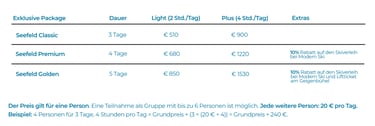 privat ski  Unterricht packages Seefeld, prices