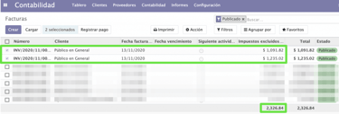 dos facturas
