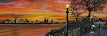 Liverpool oil painting and print - best view in the world