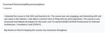 Testimonial from Feb 2022 batch