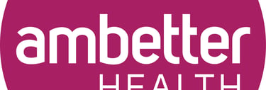 Official Ambetter Health logo featuring white text on a circular purple background for health insura