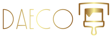 a golden paintbrush with the word daeco on it