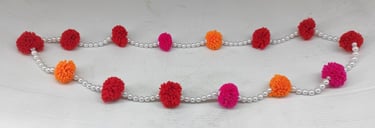 "Handcrafted artificial tribal-style necklace with multicolor flower embellishments-for global markets"