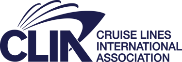 Official logo for Cruise Lines International Association CLIA featuring navy blue text and a stylized ship hull.