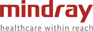 Mindray logo in red text with the grey tagline healthcare within reach.