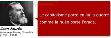 Jean Jaurès, homme politique : "le capitalisme porte en lui la guerre comme la nuée porte l'orage"