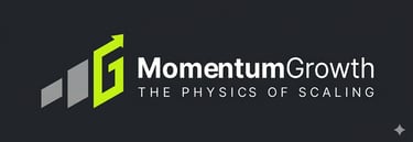 Momentum Growth logo The best digital marketing Agency and the slogan The Physics of Scaling .