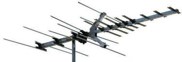 Multi-element outdoor digital TV antenna for high-definition signal reception.