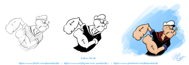 Step by Step drawing of popeye by PixelSloth