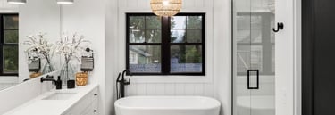 a high end master bathroom