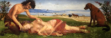 A Satyr mourning over a Nymph by Piero di Cosimo, circa 1495