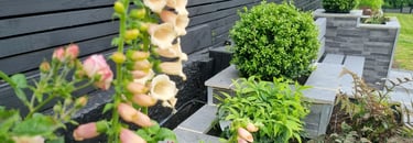 Ultra Modern Chic Dynamic Raised Split Face Planters Porcelain Patio & Bench
