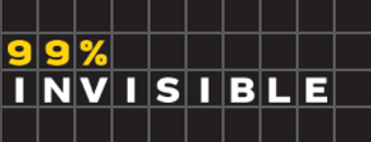 99% Invisible logo with yellow '99%' and white text on a grid background.
