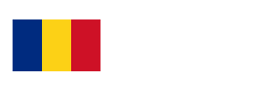 The national flag of Romania featuring vertical stripes of blue, yellow, and red.