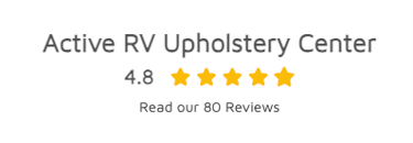 Active RV Upholstery Center logo showing a 4.8 star rating with 80 customer reviews.