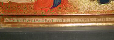 Ave Maria gratia prena Domins stechum ben