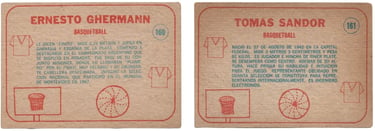 1967 Figuritas Crack Sport Basquetball Basketball Cards (backs)