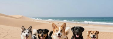 A cheerful local pet store owner smiling while holding a playful dog in a welcoming Caldera shop.
