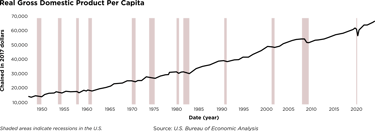 Real gross domestic product per capita graph/chart