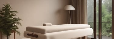 Spa-like bath essentials on a wooden bath tray.