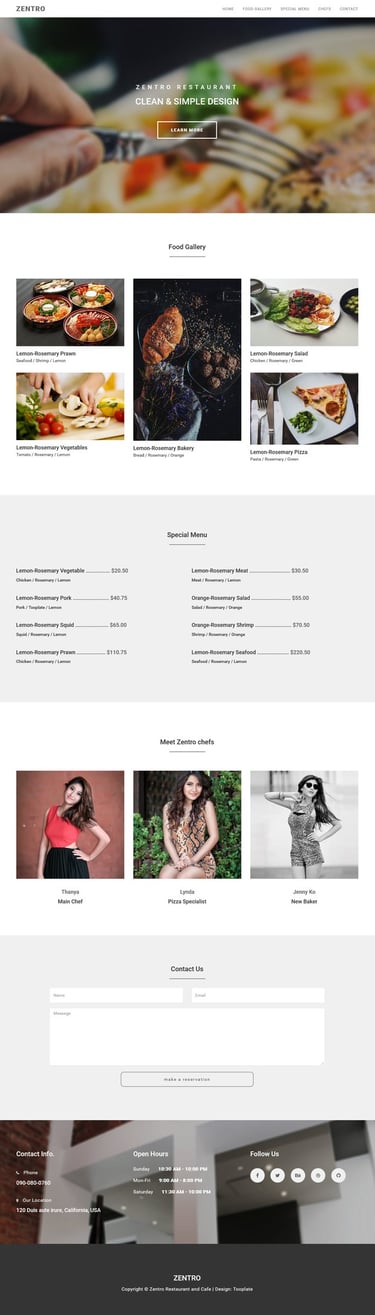 simple cooking Website design by onlion