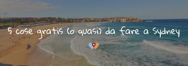 Panoramica di Bondi Beach dall'alto, una delle 5 cose da fare gratis a Sydney