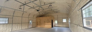 Meatl building spray foam insulation