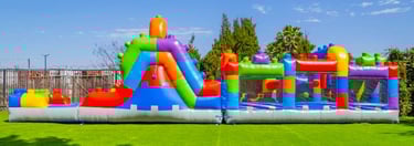 Block Party Obstacle Course with Double Slide, Dry, Wet with Pool or Ball Pit. Bookings 832-216-8423