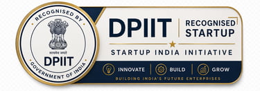 Premium corporate badge displaying Tanori Hair LLP as a DPIIT Recognised Startup under the Startup India initiative.