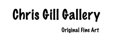 Official logo for Chris Gill Gallery featuring original fine art in a black handwritten font.