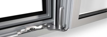 Herraje de ventana oculto, sin bisagras.