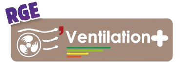 Logo ventilation RGE représentant une entreprise certifiée pour installation de systèmes de ventilation éligibles aux aides