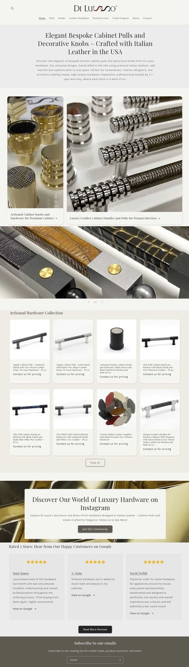 Di Lusso Hardware luxury website homepage preview