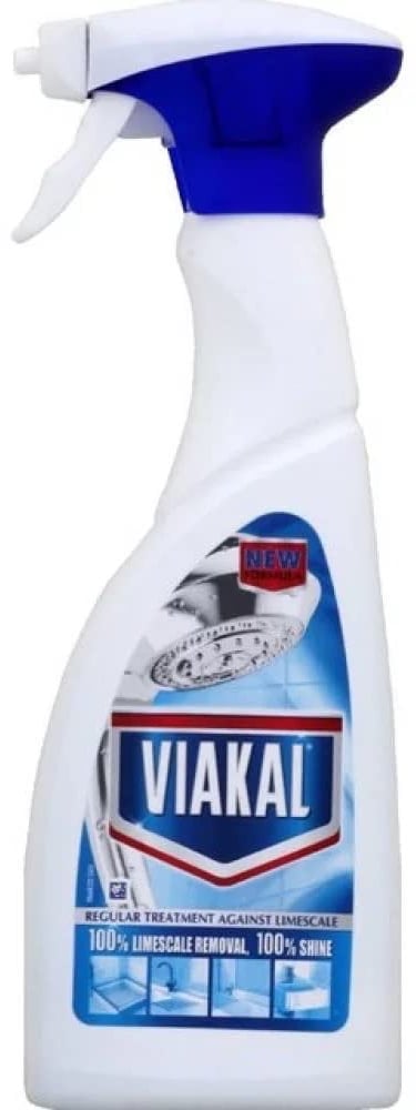 a bottle of viakali cleaner with a spray bottle