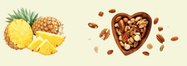 Nos paniers incluent une barquette de fruits coupés ou de fruits secs ou bien de tomates