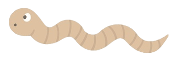 a digitally drawn cartoon of a tan colored earthworm with eyes