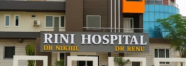 Rini Hospital Dholpur -a van parked in front of a hospital