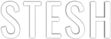 white letters logo on dark background