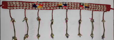 "Tribal waist belt with shells and colorful tassels–ethnic fabric belt-Globally tradable"