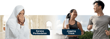 Fasilitas Sarana Ibadah dan Jogging Track The Serenity Resort Residence