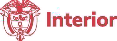 a red and white logo with the words interior design