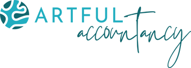 Artful Accountancy logo with teal lettering and a circular abstract icon above the wordmark.