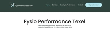 De website van Fysio Performance Texel.