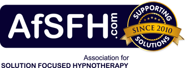 Association of Solution Focused Hypnotherapist logo with the letters AfSFH.com in white on blue
