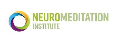 NeuroMeditation Institute logo featuring a colorful circular swirl and green text.