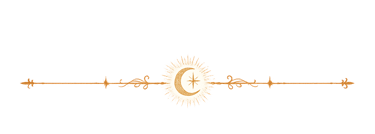 decorative gold line divider with celestial accents