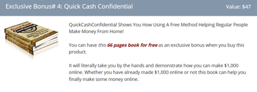 A book cover with the text Quick Cash Confidential