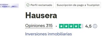 Opiniones hausera en trustpilot nota media