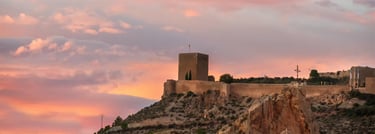 View of the medieval castle of the city of Lorca (Murcia, Spain)